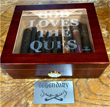 Load image into Gallery viewer, 50 stick humidor - Cherry Glasstop finish - God Loves the Ques
