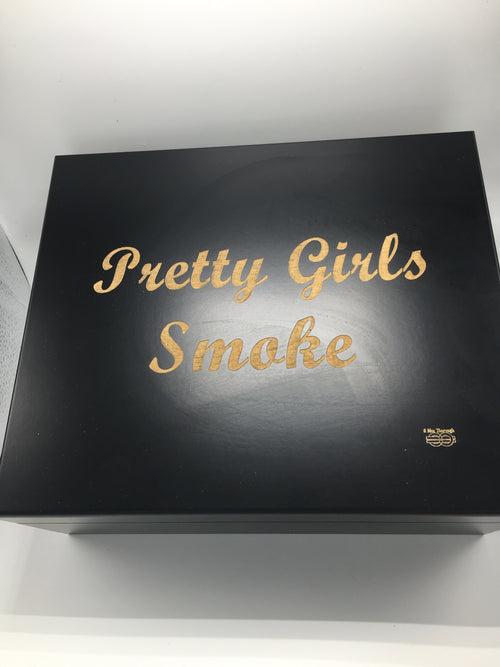 50 stick humidor - Ebony Wood top finish - Pretty Girls Smoke