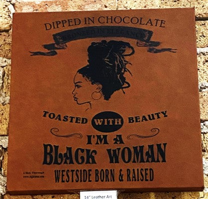 Leather Wall Art 14" x 14"