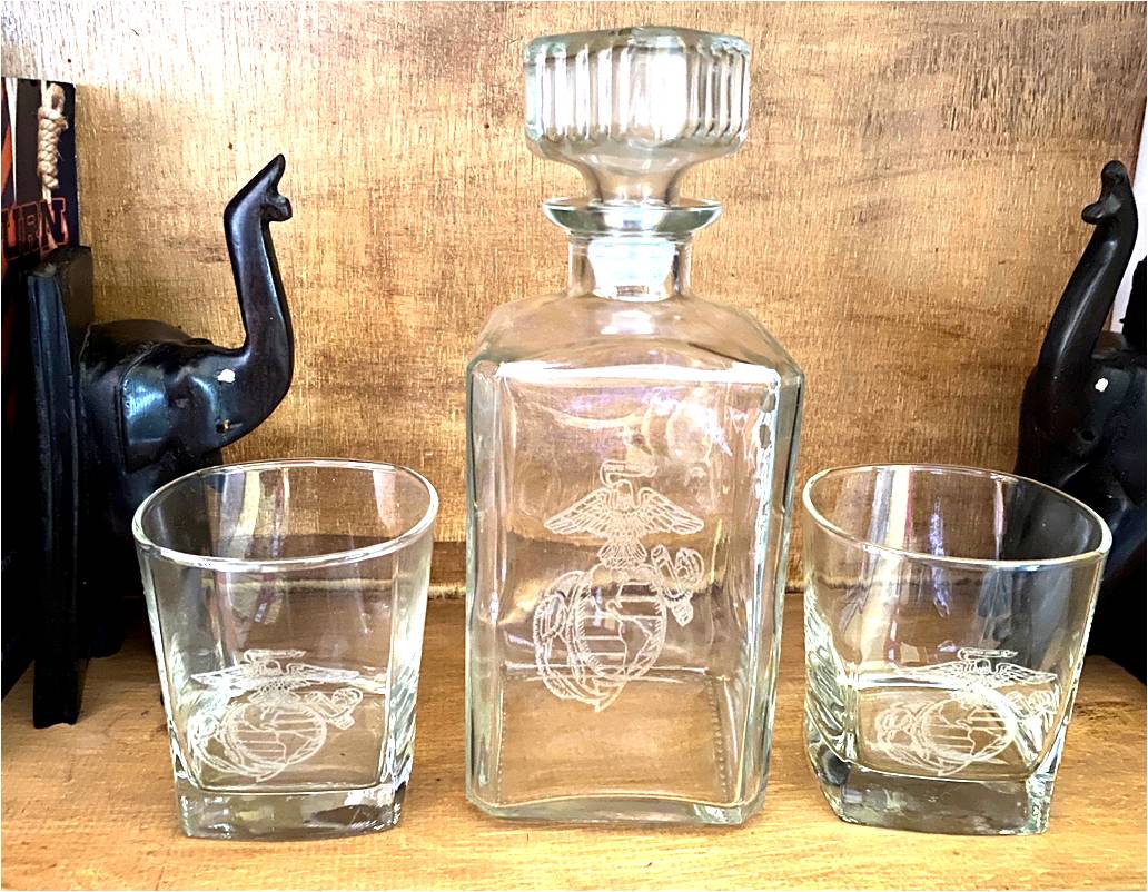 Decanter set - 1L Marine decanter with 2 marine glasses