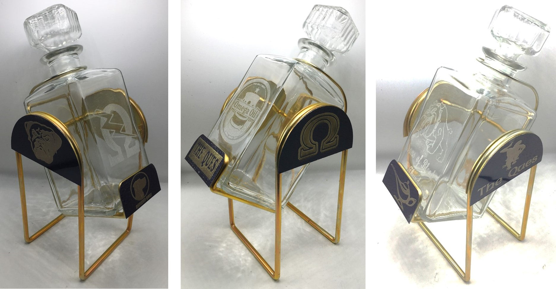 Classic Liquor Rocker - Purple and Gold.  3 Omega rockers.  Purple and Gold.