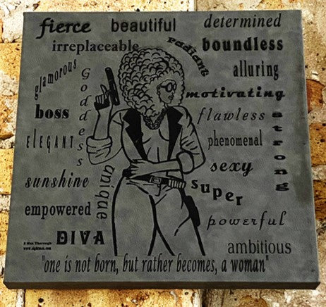Leather Wall Art 14" x 14"