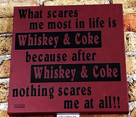 Leather Wall Art 14" x 14"